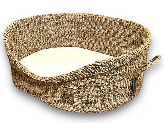 Artemis Handcrafted Natural Seagrass Dog Bed - Neutral